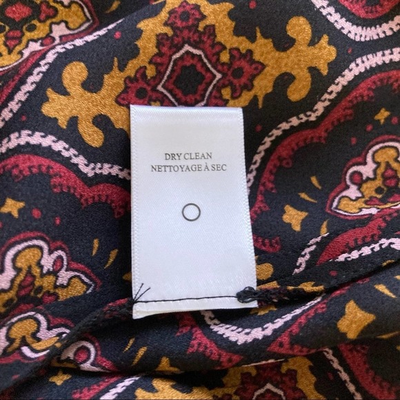 ALC Aubrey Print 100% Silk Mock Neck Top, Size 2 - Picture 11 of 13